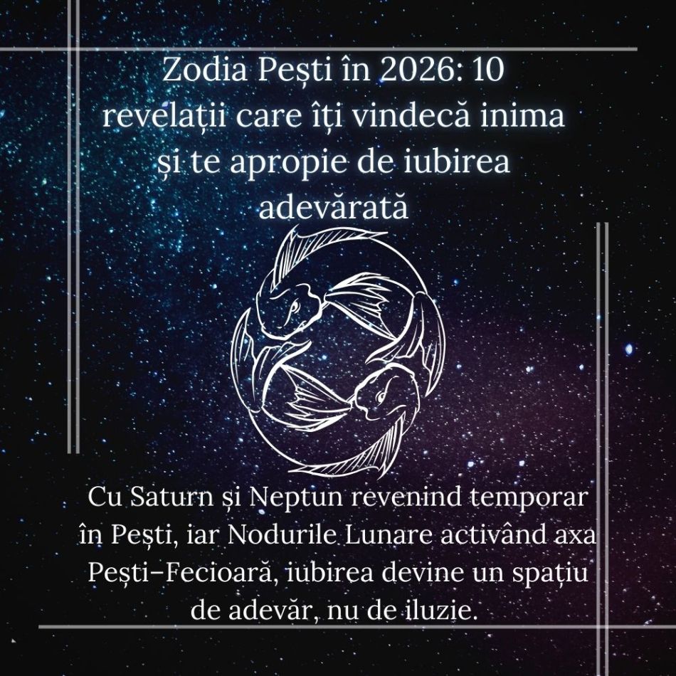 Zodia Pești în 2026: 10 revelații care îți vindecă inima și te apropie de iubirea adevărată