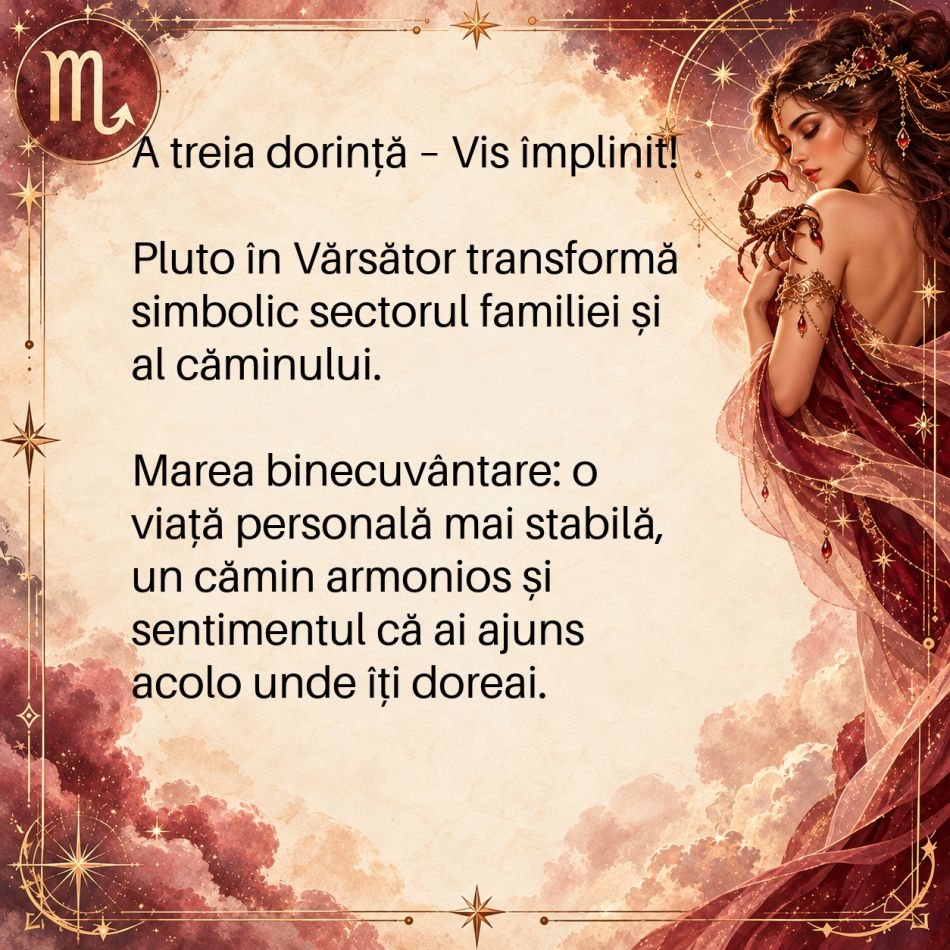 Scorpion 2027: Universul îi întoarce o datorie KARMICĂ! 3 mari dorințe pe care destinul le poate împlini