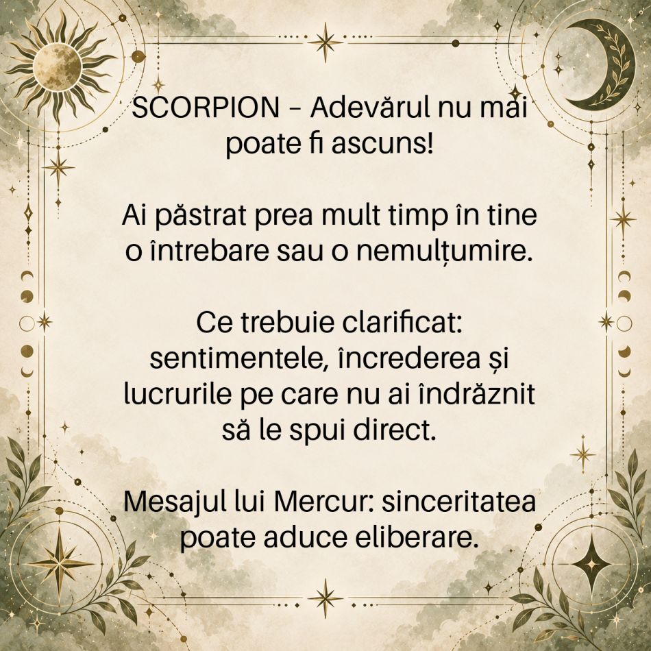 Mercur retrograd în Scorpion, până pe 13 noiembrie 2026: 4 zodii trebuie să lămurească o conversație rămasă în aer