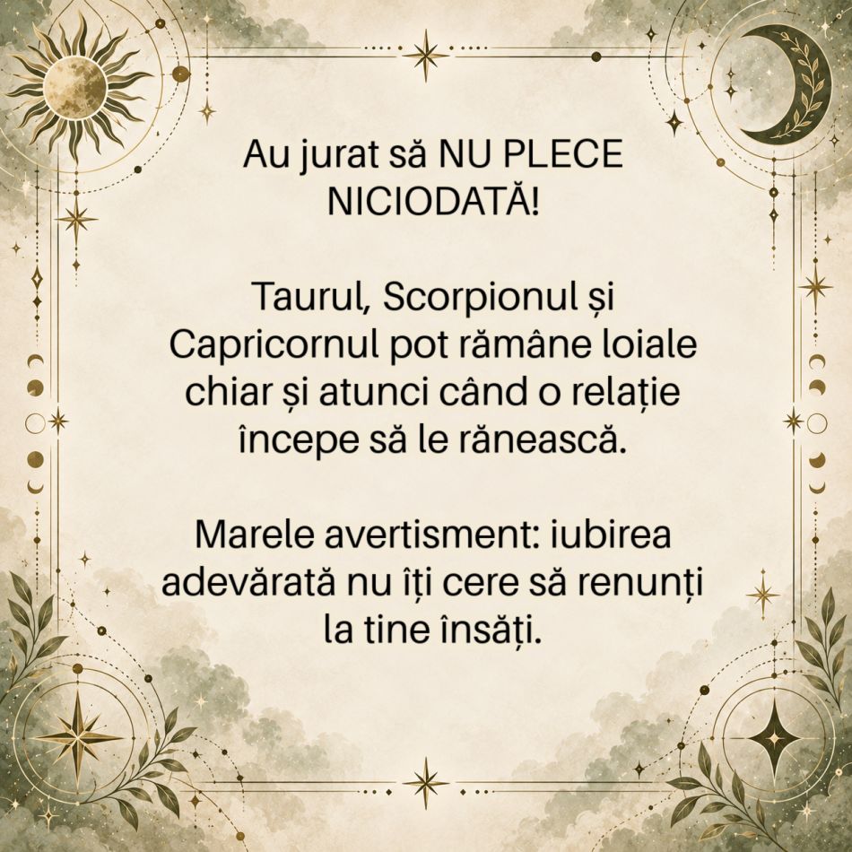 Au jurat să NU PLECE NICIODATĂ! 3 zodii rămân LOIALE chiar și când iubirea începe să le rănească