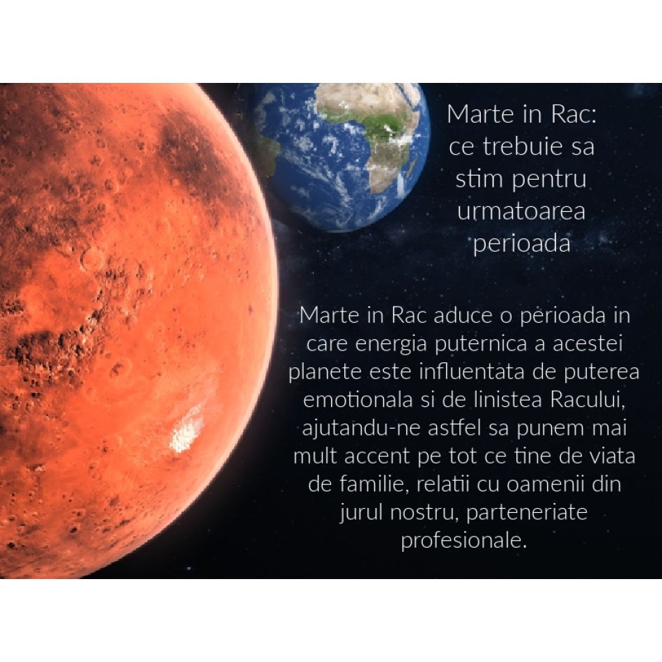 Pe 25 martie Marte intra in Rac pentru a ne invata ce conteaza cu adevarat in viata