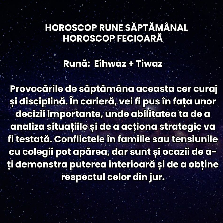 Horoscop Rune săptămâna 22-28 septembrie 2025: Revenim pe drumul spre echilibru. Trăim momente prielnice pentru planuri noi