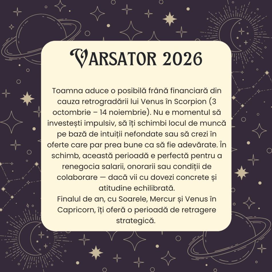 Horoscop Vărsător 2026 – Vei căuta un echilibru între inovație și tradiție, între aventură și stabilitate