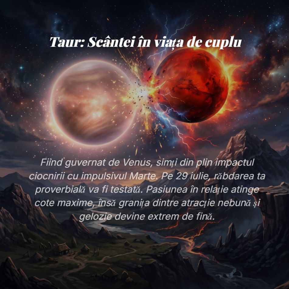 Scântei, conflicte și noroc uriaș pe 29 iulie: Ce se întâmplă azi când planeta dragostei se lovește de planeta războiului?