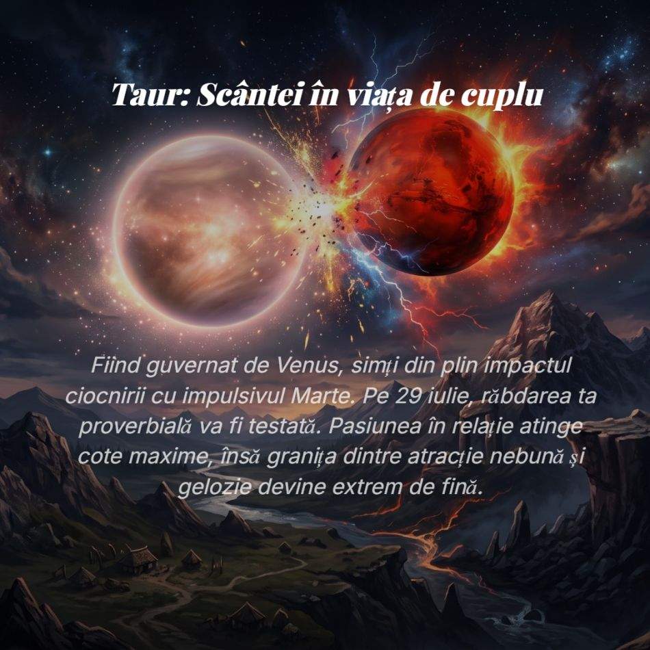 Scântei, conflicte și noroc uriaș pe 29 iulie: Ce se întâmplă azi când planeta dragostei se lovește de planeta războiului?