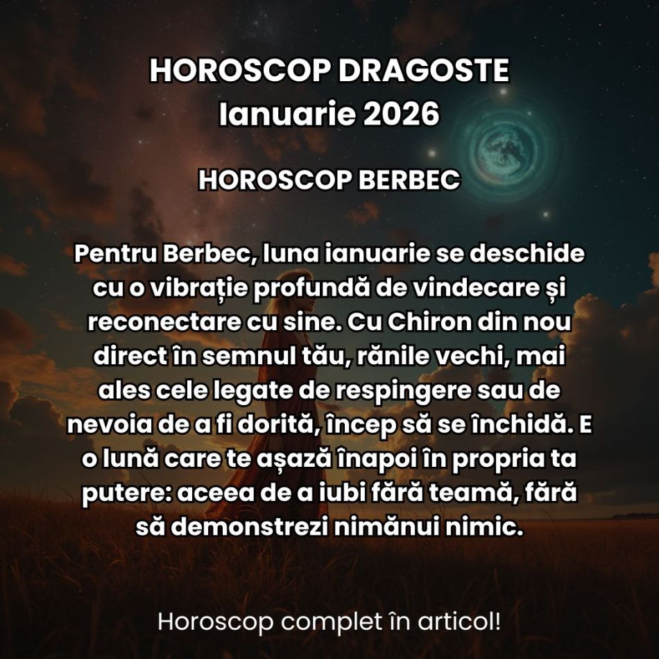 Horoscop Dragoste Ianuarie 2026: Un nou an vine cu o energie ambițioasă, plină de potențial și pregătită de provocări romantice