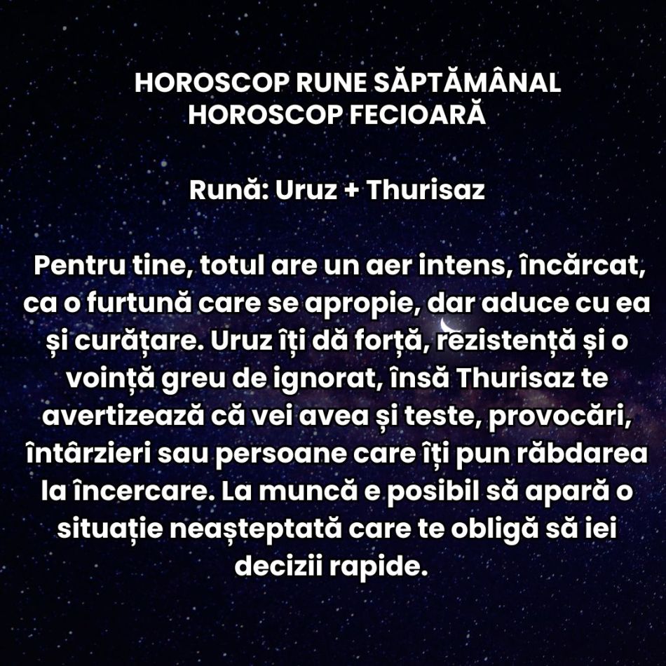 Horoscop Rune săptămâna 15-21 decembrie 2025: Energia Solstițiului începe să se facă resimțită și aduce reevaluări și tensiuni