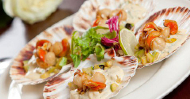 Kudi-reteta: St Jacques cu sos de muguri de pin