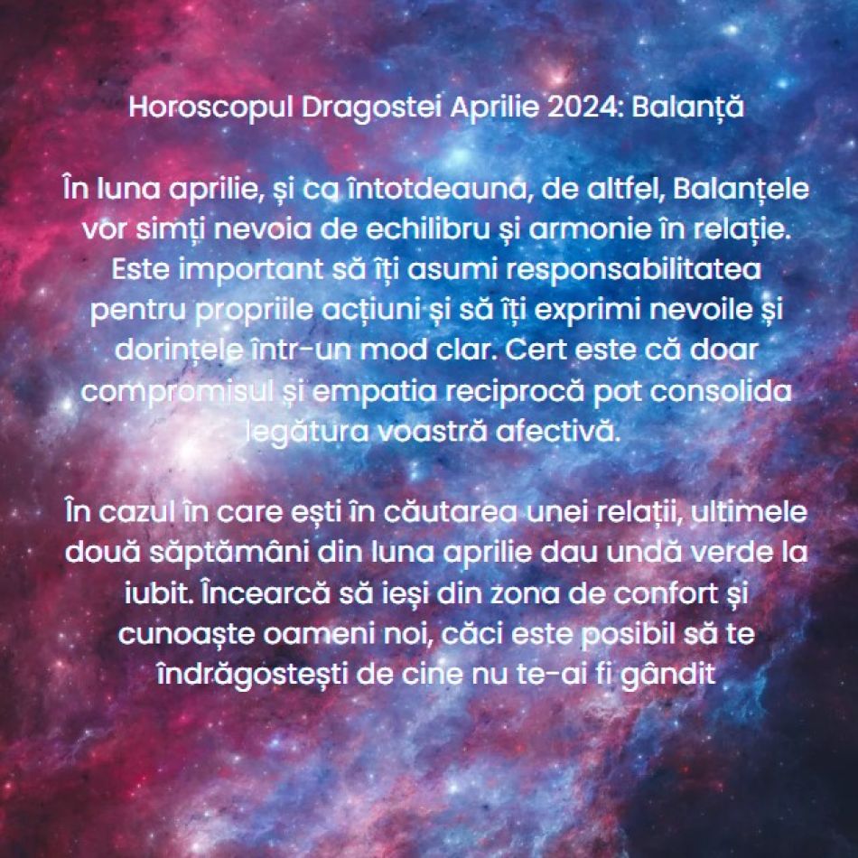 Horoscopul Dragostei Aprilie 2024: Explorăm toate cotloanele sufletului și ne conectăm la nivel emoțional cu cei din jur