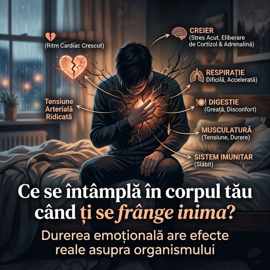 Ce se întâmplă în corpul tău când ți se frânge inima? Durerea emoțională are efecte reale asupra organismului