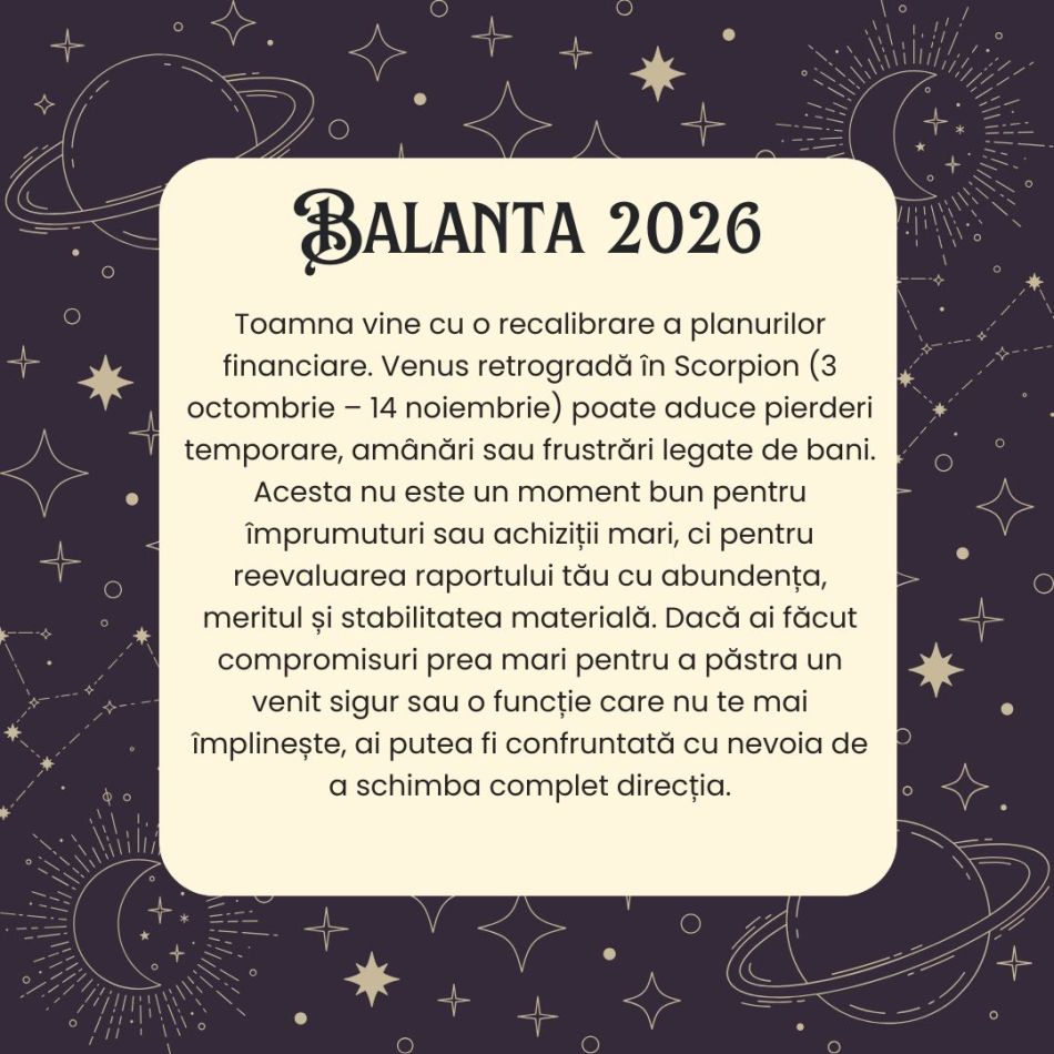 Horoscop BALANȚĂ 2026 – Începi să simți că viața ți se echilibrează încet. Ultimele lecții karmice deschid uși până acum închise