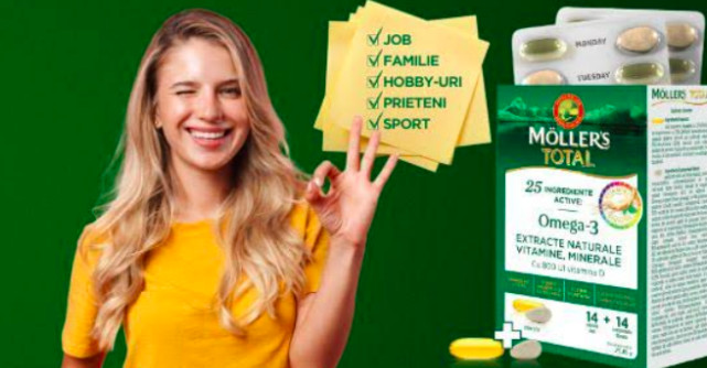 Möller's susține performanța: Triada GINSENG, OMEGA-3 și D3 asigură focus, energie, imunitate,  să  le faci pe toate!