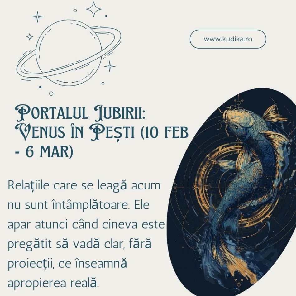 Se deschide PORTALUL IUBIRII (10 feb - 6 mar): Venus în Pești arată drumul spre iubirea adevărată pentru zodiile pregătite