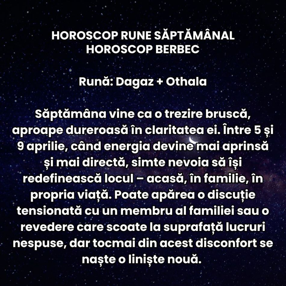 Horoscop Rune săptămâna 6-12 aprilie 2026: Planurile devin imprevizibile și suntem forțați să nu mai acționăm orbește