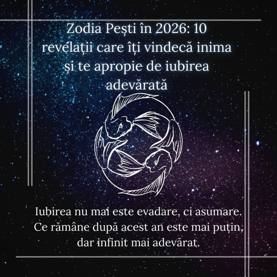 Zodia Pești în 2026: 10 revelații care îți vindecă inima și te apropie de iubirea adevărată