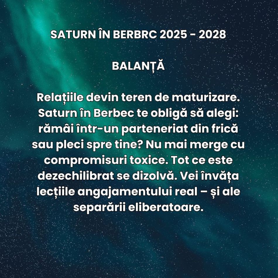 Saturn în Berbec (2025–2028) nu cere perfecțiune. Cere autenticitate și asumare. Inițierea karmică de foc începe acum