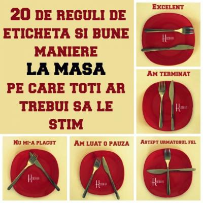  20 de reguli de eticheta si bune maniere LA MASA pe care toti ar trebui sa le stim