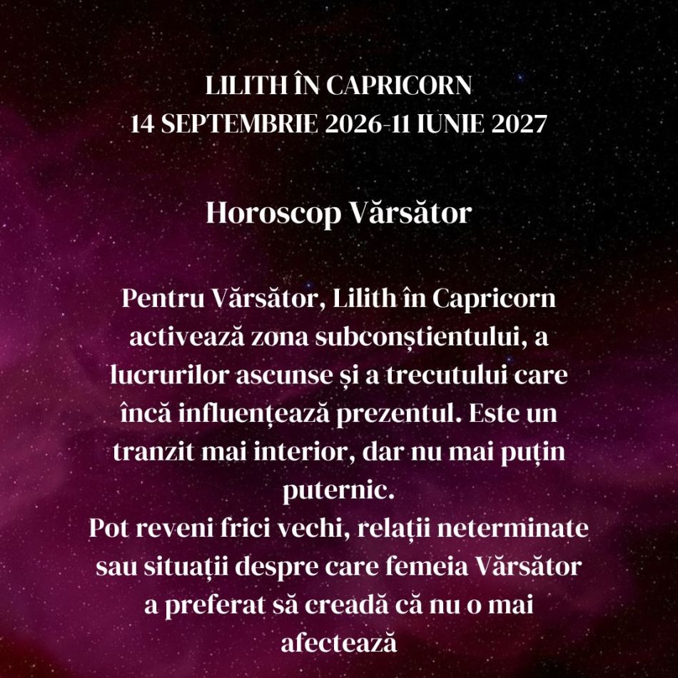 Lilith, Luna Neagră, intră în Capricorn până pe 11 iunie 2027: Ambiția, puterea și succesul își arată colții. Umbrele lovesc!
