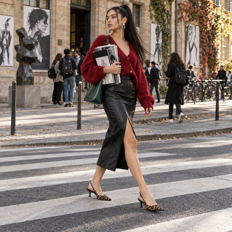 Fusta din piele în 5 ținute de toamnă: cum să construiești un look de toamnă