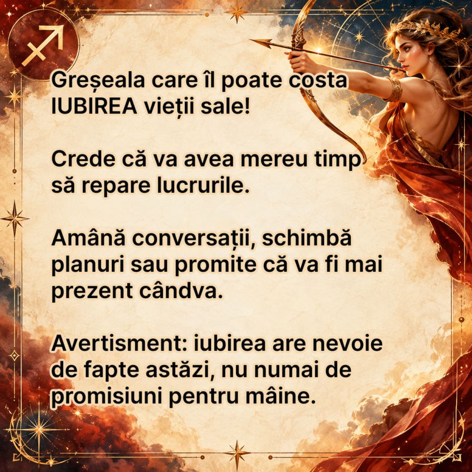 SĂGETĂTORUL poate fugi chiar de MAREA IUBIRE! Rana ascunsă care îl face să se teamă de omul sortit inimii sale