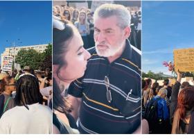 VIDEO: Un bărbat a agresat o femeie chiar la protestul împotriva violenței asupra femeilor