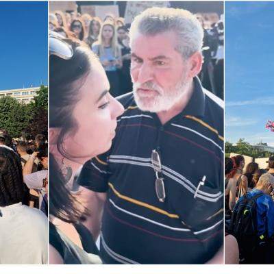 VIDEO: Un bărbat a agresat o femeie chiar la protestul împotriva violenței asupra femeilor