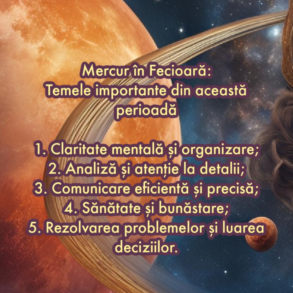 25 iulie: Mercur intră în Fecioară și aduce ordine și claritate în viețile noastre. Ne dăm seama ce vrem de la viitor