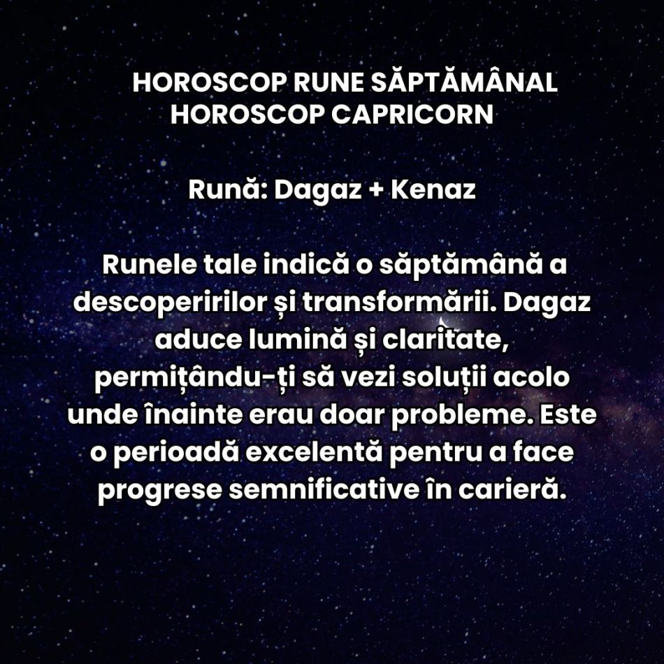 Horoscop Rune săptămâna 20-26 ianuarie 2025: Cu Soarele în Vărsător, Runele ne îndeamnă să fim nonconformiști și încrezători!