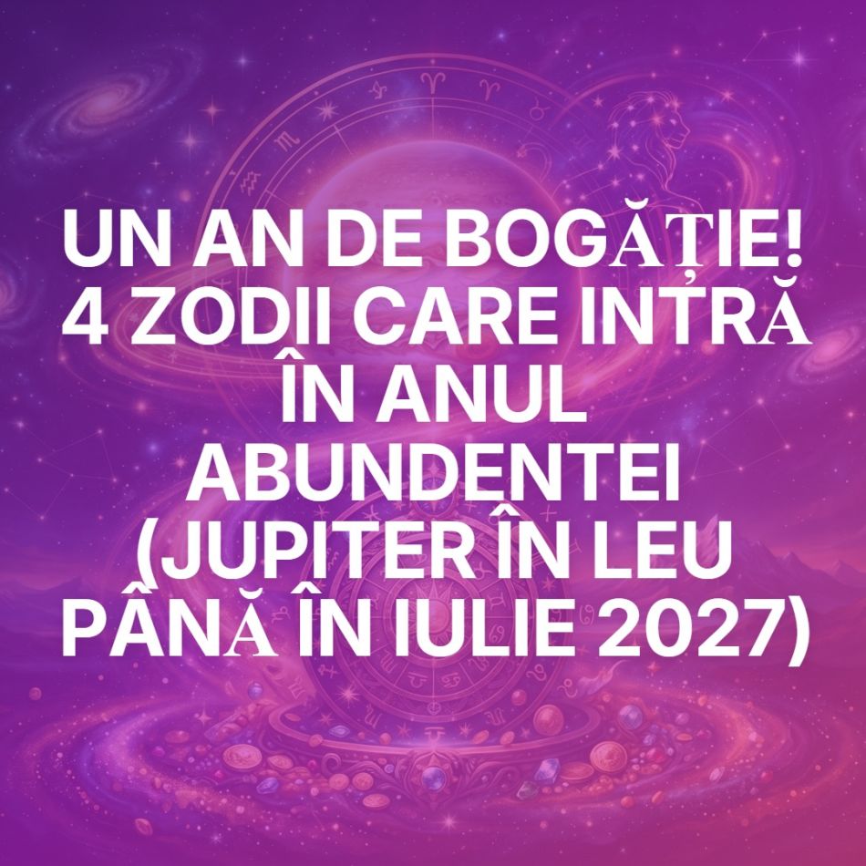 Un an de bogăție! 4 zodii care intră în anul abundentei (Jupiter în Leu până în iulie 2027)