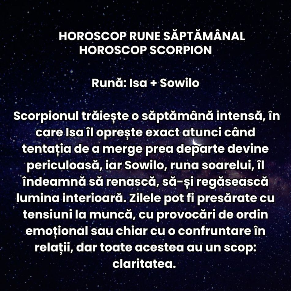 Horoscop Rune săptămâna 10-16 noiembrie 2025: Ne întoarcem privirea spre lucrurile sau legăturile rămase nerezolvate în trecut