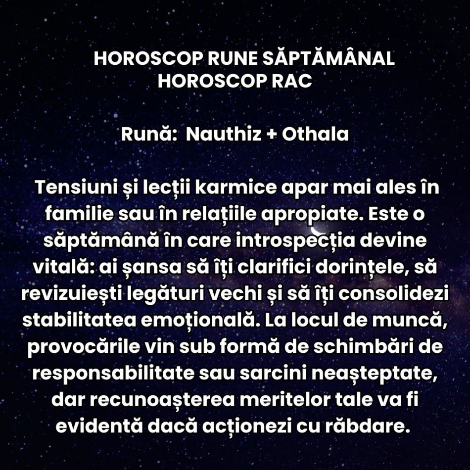 Horoscop Rune săptămâna 22-28 septembrie 2025: Revenim pe drumul spre echilibru. Trăim momente prielnice pentru planuri noi