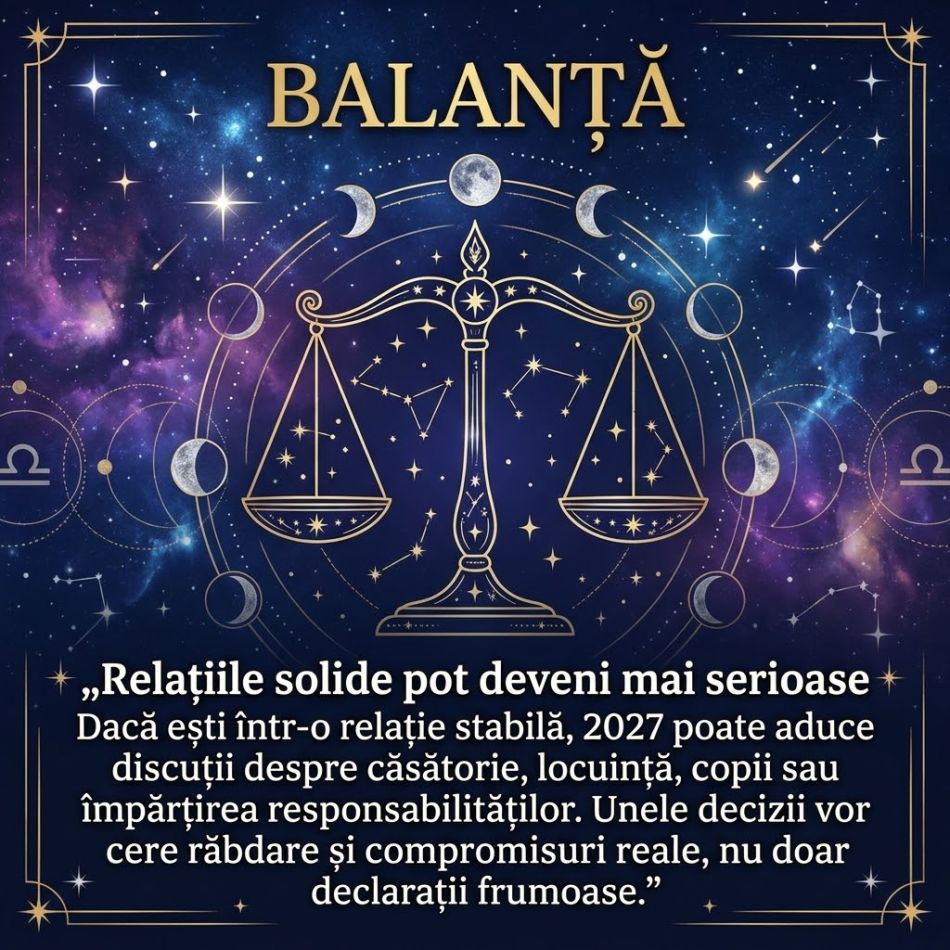 Horoscop Balanță: 7 schimbări concrete care te așteaptă în 2027