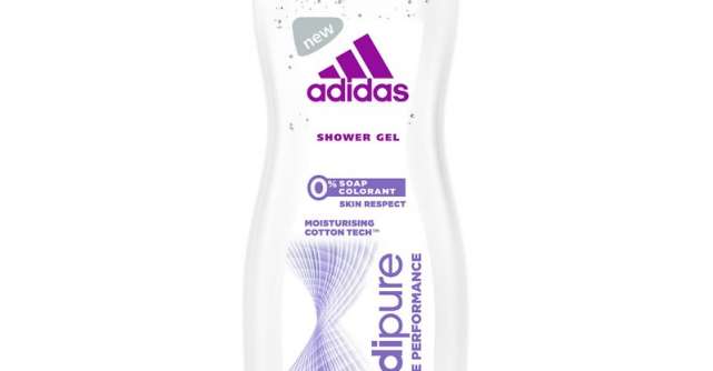adidas lanseaza noul gel de dus Adipure: o% sapun, o% colorant, tehnologie de hidratare cu extract de bumbac