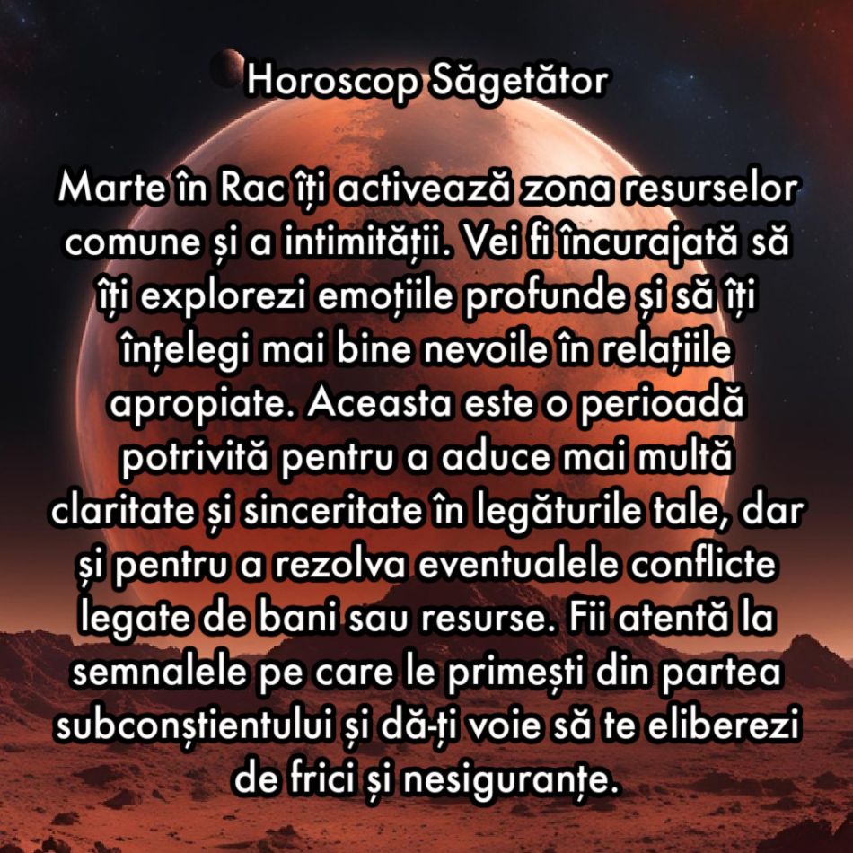 4 Septembrie: Marte intră în Rac pentru a îndruma inima către vindecare. Universul aprinde flacăra emoțiilor ascunse