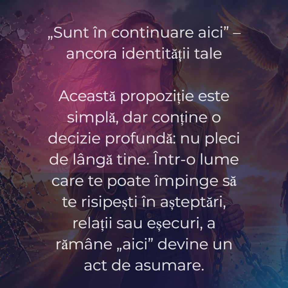 Mantra femeii de nedărâmat: Sunt în continuare aici. În picioare. Rănită și demnă. Obosită, dar curajoasă. NU ai ce să îmi faci