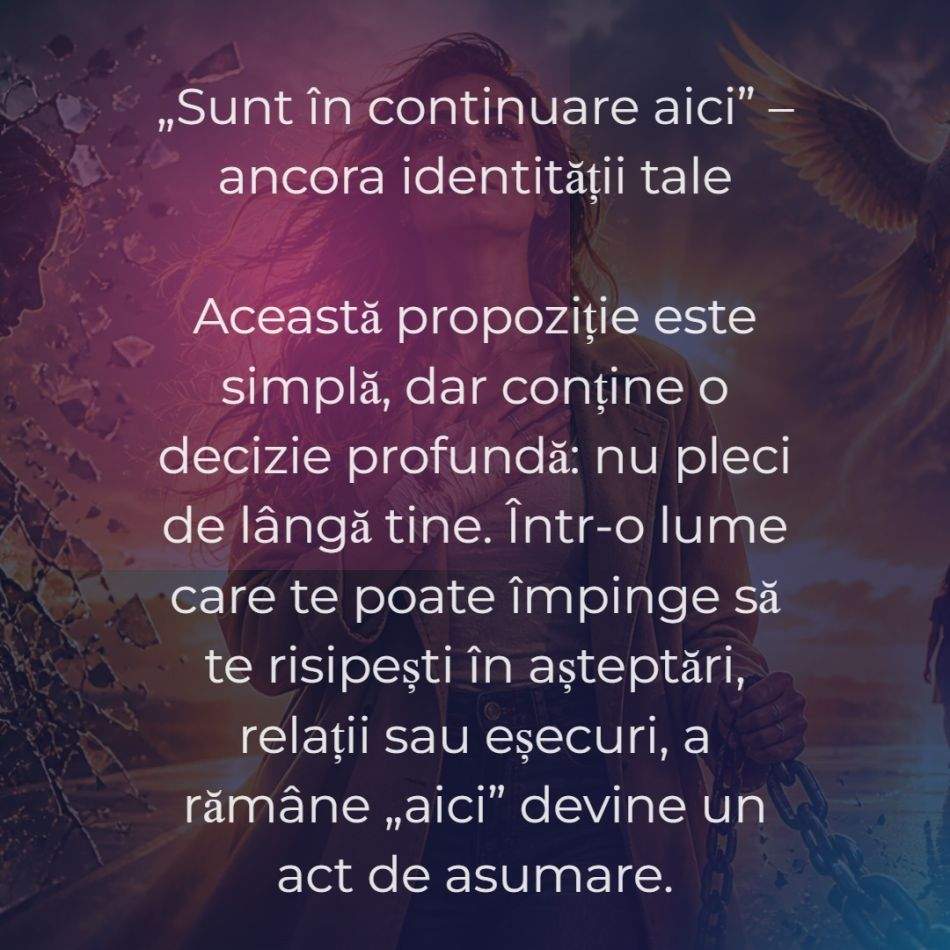 Mantra femeii de nedărâmat: Sunt în continuare aici. În picioare. Rănită și demnă. Obosită, dar curajoasă. NU ai ce să îmi faci