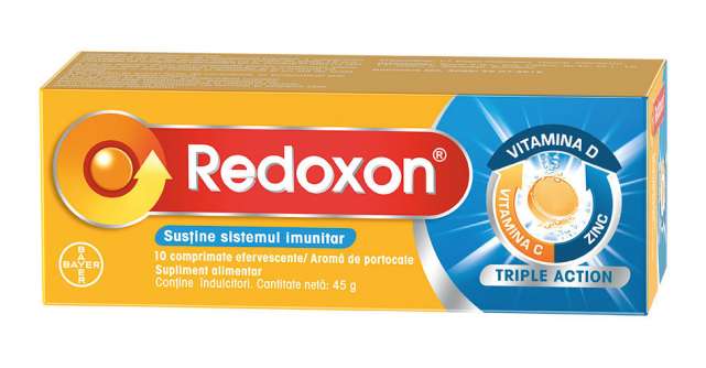 Redoxon® Triple Action oferit de Bayer reunește vitamina C, vitamina D și zincul pentru susținerea unui sistem imunitar sănătos