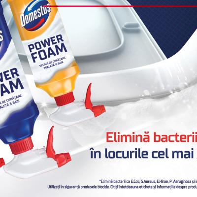 Unilever lansează o nouă gamă de produse - Domestos Power Foam duce curățenia în locurile greu accesibile la nivelul următor