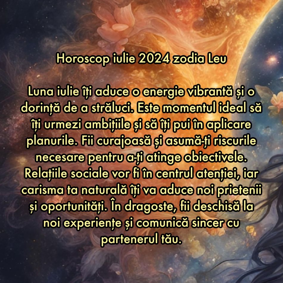 Horoscop iulie 2024. Divinitatea ne ia sub aripa sa și ne conectează cu energia vindecătoare a Cosmosului
