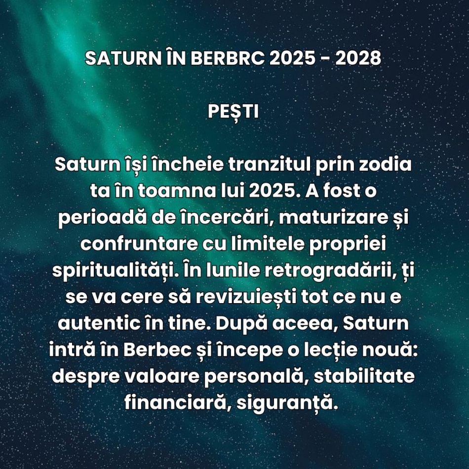 Saturn în Berbec (2025–2028) nu cere perfecțiune. Cere autenticitate și asumare. Inițierea karmică de foc începe acum
