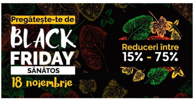 Black Friday 2016 pe Vegis.ro: Reduceri pana la 75% la produse naturiste, pe 18 noiembrie 