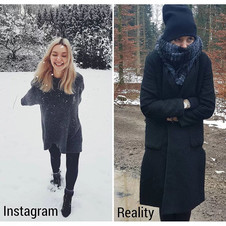 O tânără ne arată diferența dintre Instagram și Realitate în 10 imagini incredibile