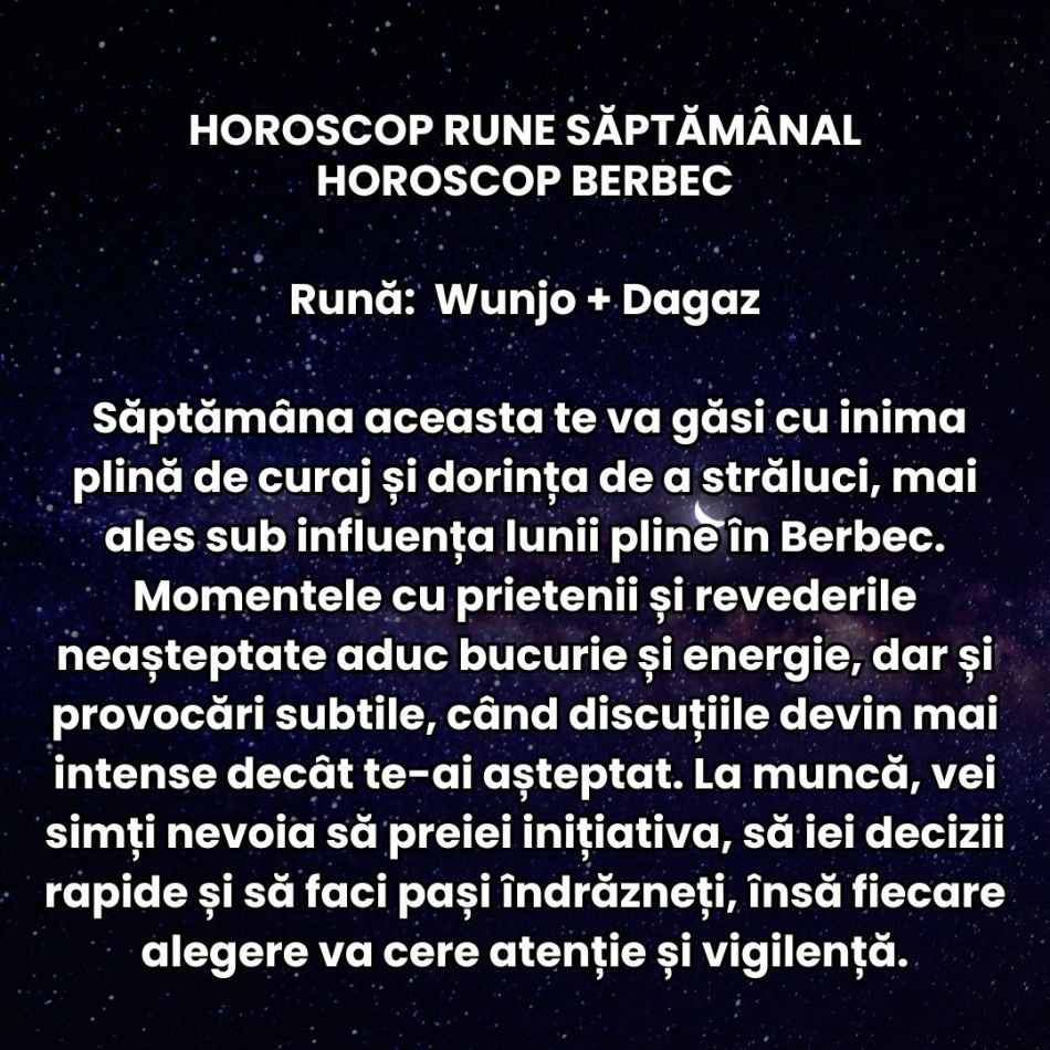Horoscop Rune săptămâna 6-12 octombrie 2025: Luna Plină ne dă avânt în explorarea posibilităților și afișarea Sinelui autentic