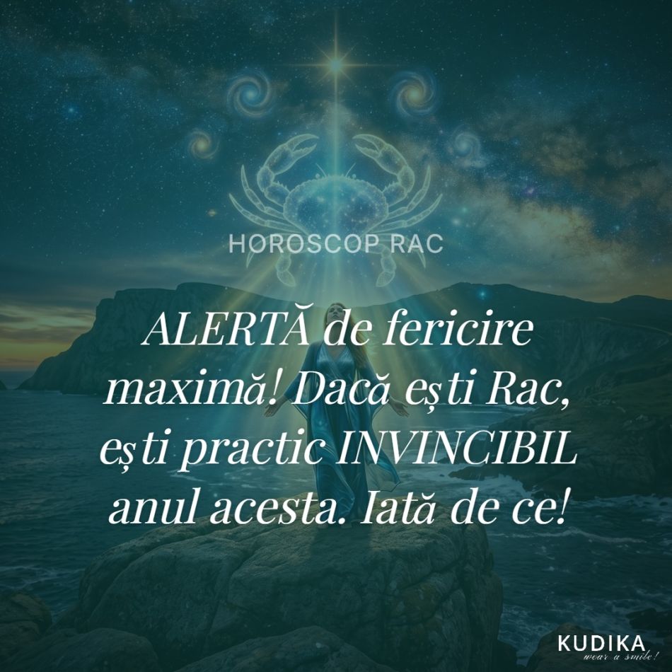 ALERTĂ de fericire maximă! Dacă ești Rac, ești practic INVINCIBIL anul acesta. Iată de ce!