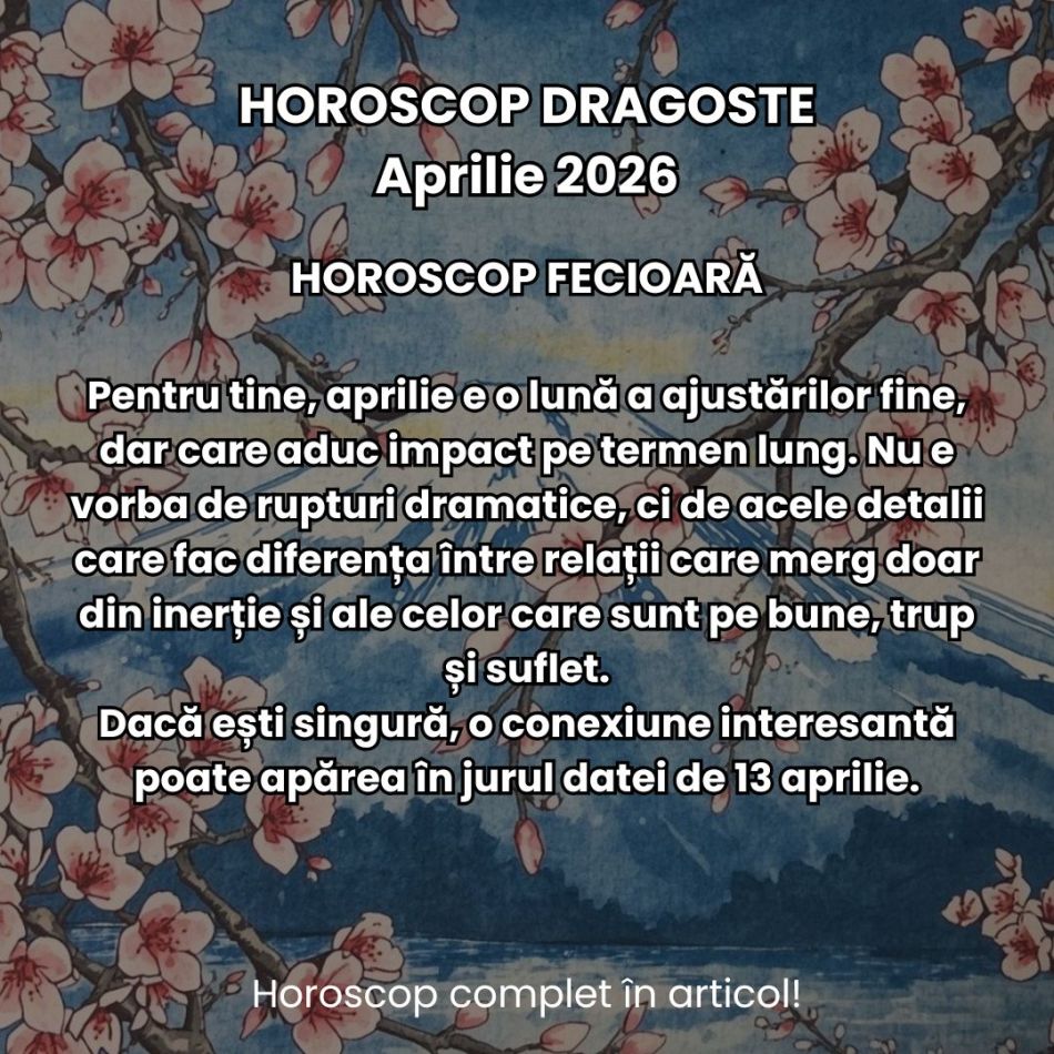 Horoscop dragoste aprilie 2026:  Iubirea devine un spectacol, iar noi suntem actorii principali. Povestea noastră începe acum