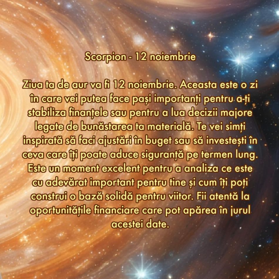 Ziua de aur: Care este ziua cu cel mai mare impact din noiembrie 2024, în funcție de zodie