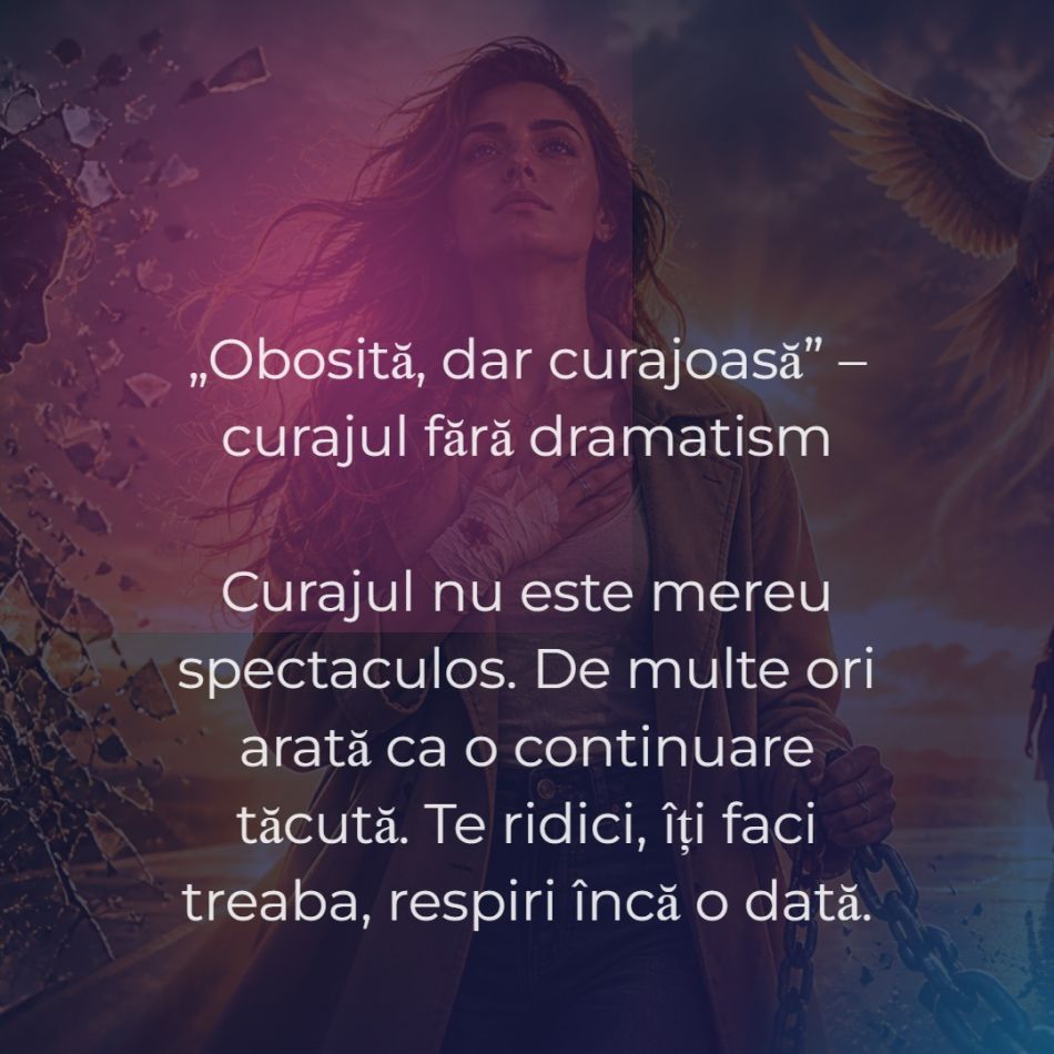 Mantra femeii de nedărâmat: Sunt în continuare aici. În picioare. Rănită și demnă. Obosită, dar curajoasă. NU ai ce să îmi faci