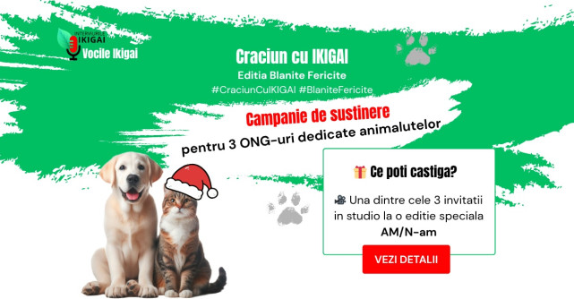 Crăciun cu IKIGAI - Ediția Blănițe Fericite. Campanie de responsabilitate socială dedicată susținerii ONG-urilor pentru animale