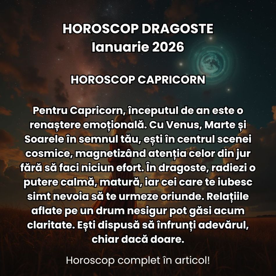 Horoscop Dragoste Ianuarie 2026: Un nou an vine cu o energie ambițioasă, plină de potențial și pregătită de provocări romantice