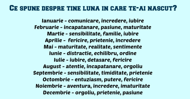 Afla-ti destinul in functie de luna in care te-ai nascut